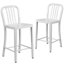 Commercial Grade Metal Indoor-Outdoor Stool with Vertical Slat Back-1824115520-1824115528