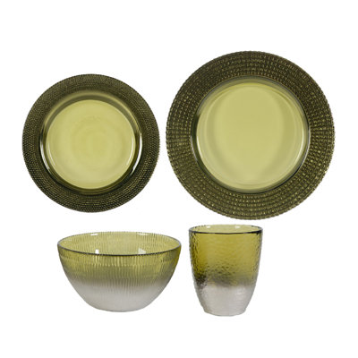 Ensemble de vaisselle 4 pièces - ensemble de 4 - vert