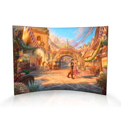 Imprimé acrylique incurvé Disney (Raiponce dansant dans la cour ensoleillée)