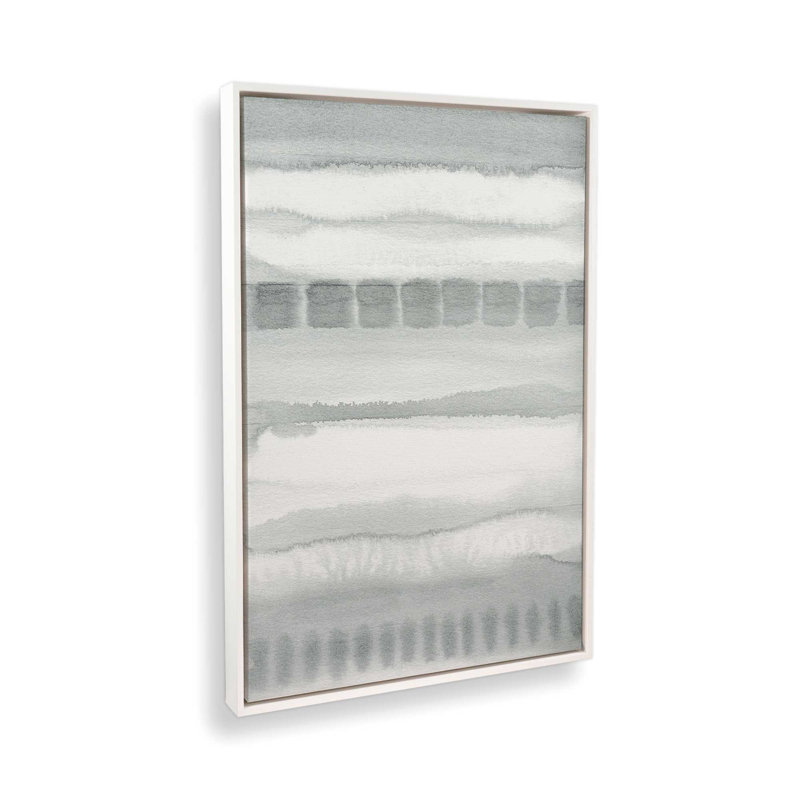 Impression sur toile Soft Gradient Stripes II, H 12,75 po x l 8,75 po x P 1,75 po, Cadre flottant blanc opaque