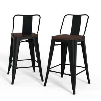 Tabouret en bois massif et métal Rayne