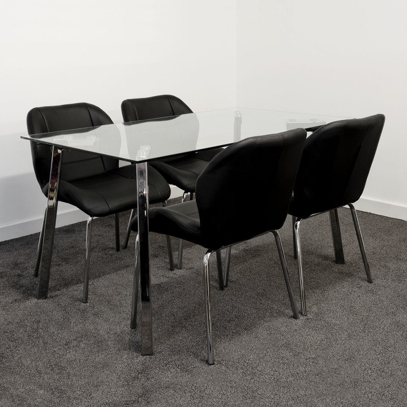 Remillard 4 - Person Dining Set, Black