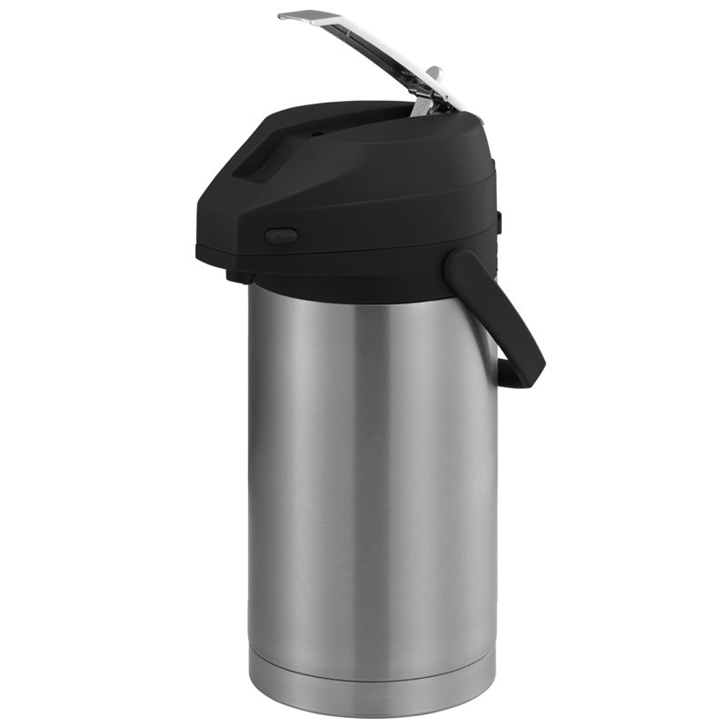 Pot d'air isolé en acier inoxydable avec couvercle à levier, Noir