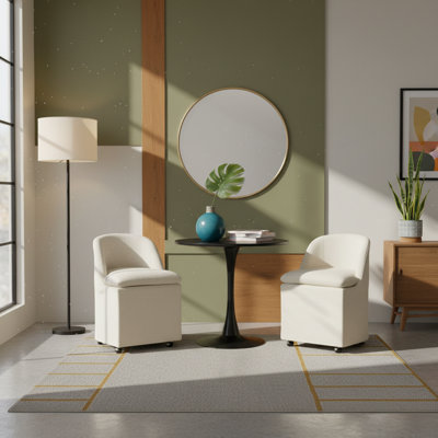 Ensemble de réception et table ronde en tissu de chenille moderne | Confortable et durable pour les salles de réception d'affaires