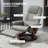Faux Leather Manual Recliner With Swivel Wood Base And Padded Armrest For Comfort And Style-1989235488