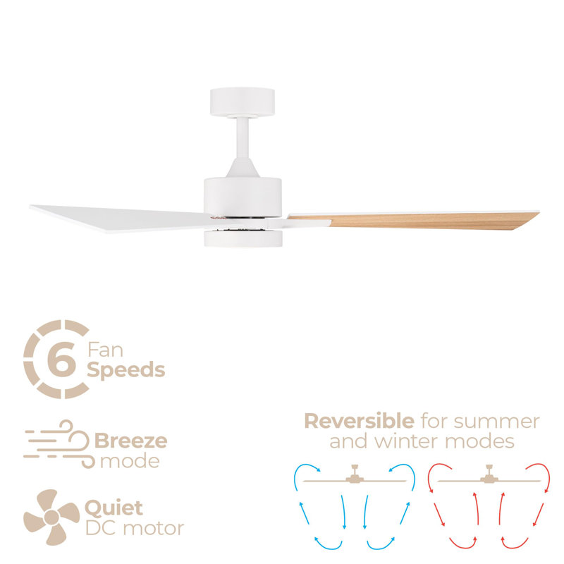 Bali Smart 5-Blade 52in Ceiling Fan 2700K-6000K CCT Selectable LED Light Kit with Remote Control and Hardware with Reversible Blades in Weathered Wood or Works With iOS or Android App