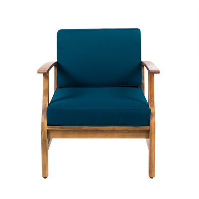 Modern Outdoor Club Chair In Blue, Made From Wood For Durability Capable Of Withstanding Different Weather Circumstances