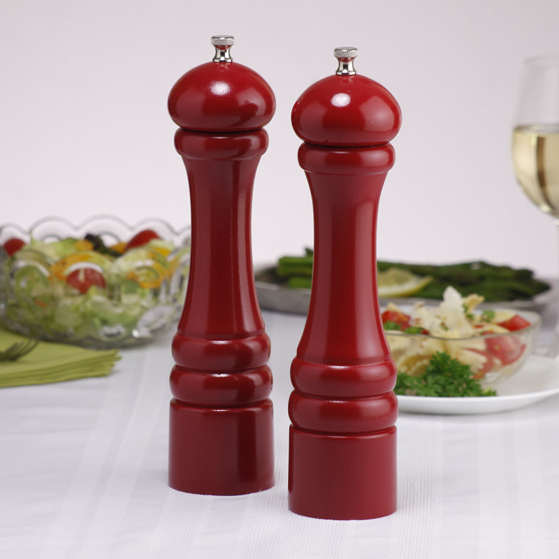 Chef Specialties Imperial Salt and Pepper Grinder Set, Candy Apple