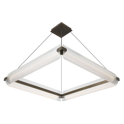 Lustre, 4 lumières, 34 po, laiton vieilli, verre transparent