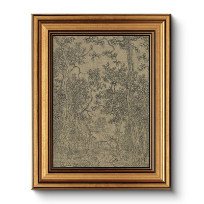 Gold Framed Canvas Wall Art, Antique Sketch Landscape Pictures Vintage Decor, Bedroom Kitchen Shelf Decor, Dark Moody Retro Country Farmhouse Canvas Paintings, 8X10inch