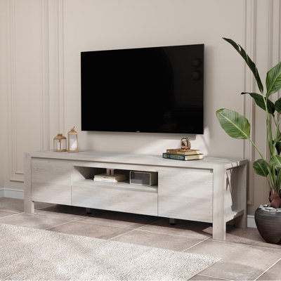 TV Stand with Doors and Cabinet, Farmhouse Entertainment Center