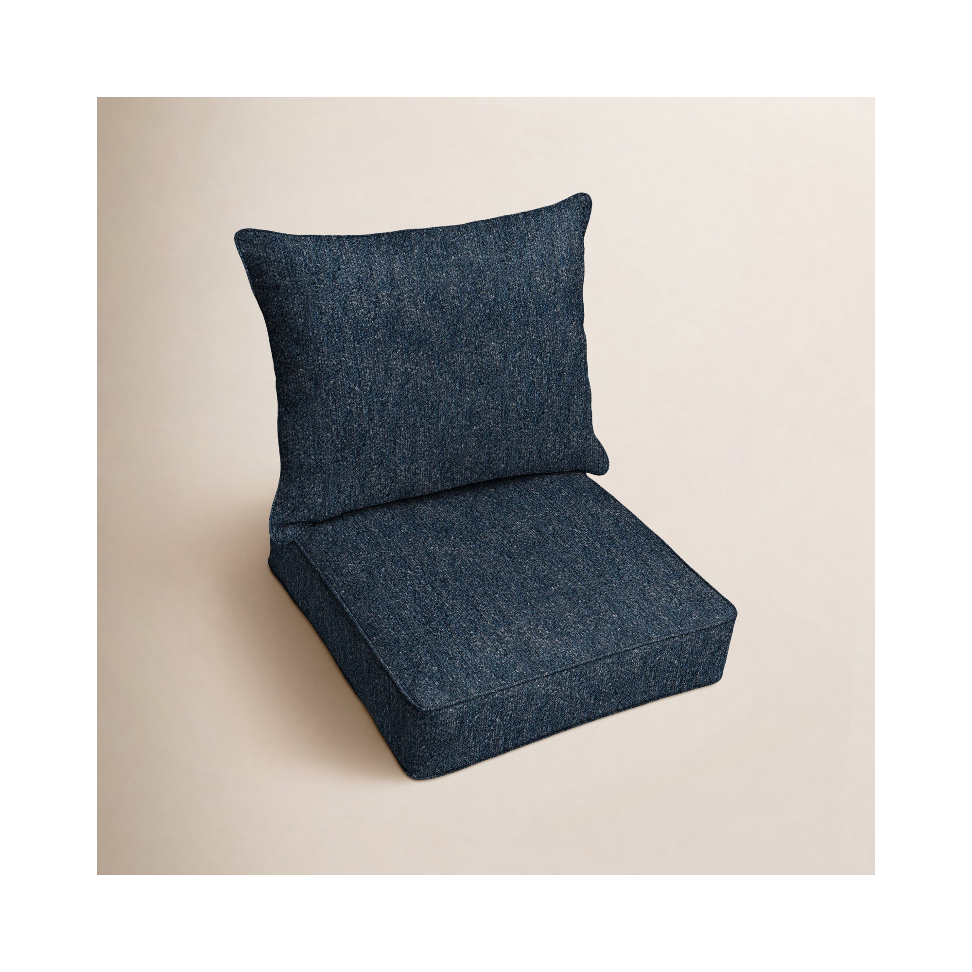 Sunbrella Boucle Indoor/Outdoor 25'' Lounge Chair Cushion, Improve Indigo Sunbrella®