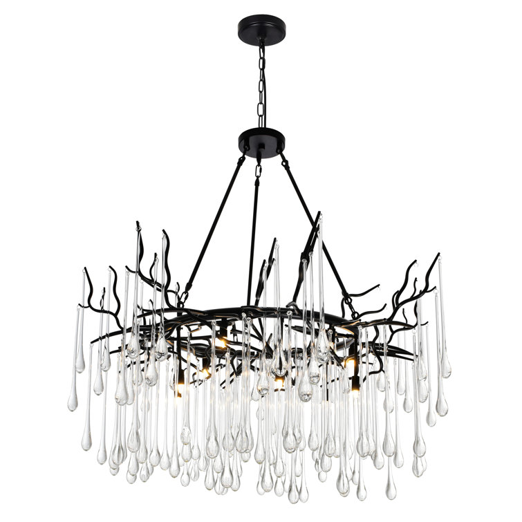 Cylvia 12 - Light Dimmable Wagon Wheel Chandelier