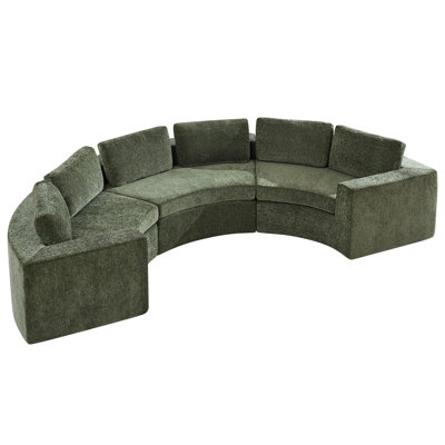 Boneless Curved Modular Sectional Sofa, 4 to 10 Seater with 8.47" Wide Arms, No Assembly Required