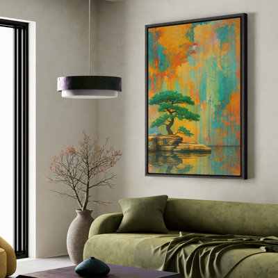 Art mural encadré, impressions murales abstraites rétro pour chambre à coucher - 16 po x 24 po