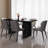 62.99" Modern Rectangle Black Dining Table Set with 6 Chairs for Kitchen, Bar, Living Room-1477941972-1477941973