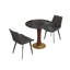 33.46 " Tempered Glass Round Conference Table and 2 Chairs-1664048307
