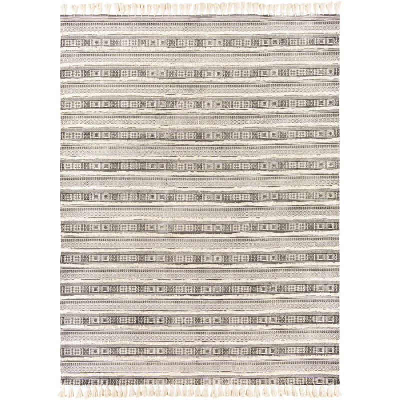 Cotton Striped Indoor Rug, Rectangle 2'6" x 4'