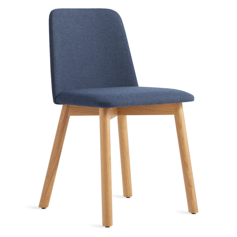 Chip Upholstered Dining Chair, Toohey Navy, White Oak