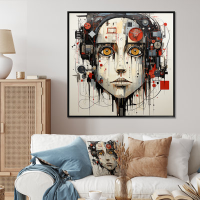 Robotic Minimalism Portrait - Robot Large Wall Art