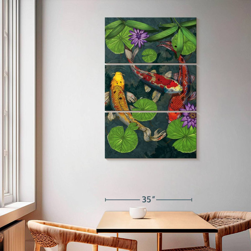Brampt Koi Fish Swimming, 65" H x 42" W
