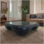 Table basse moderne en faux travertin texturé pour le salon ou le bureau, design durable et élégant