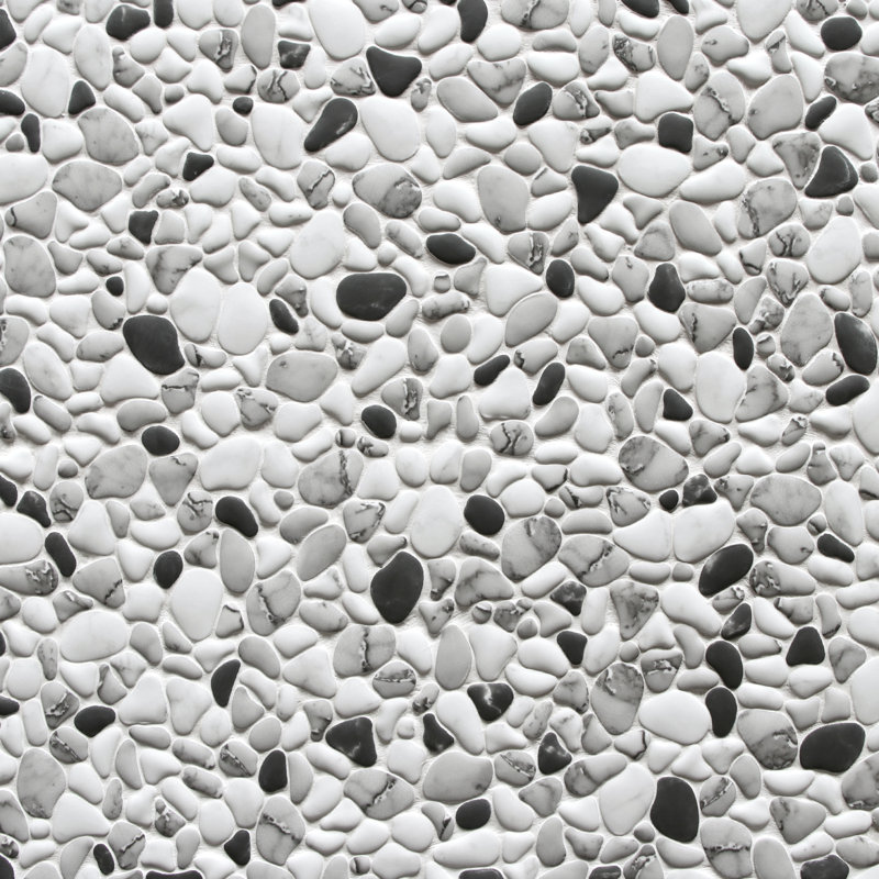 Carreau de mosaïque en verre 12 po x 12 po River Rocks
