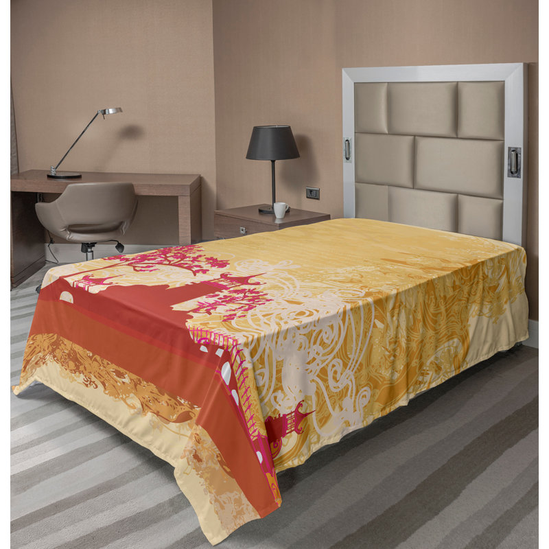Drap-housse Ambesonne, Drap plat pour lit simple