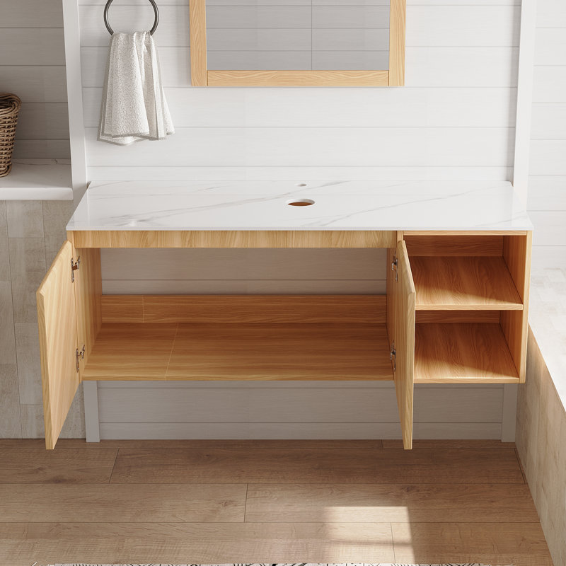 Meuble-lavabo mural Nature 48 po avec comptoir, sans lavabo, 48" Nature