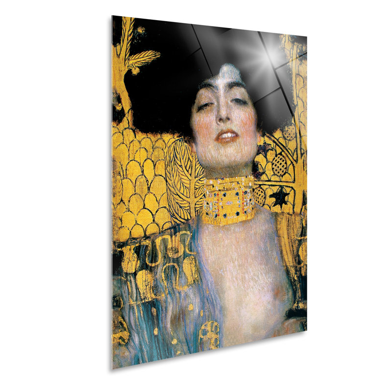 First Floor of Judith by Gustav Klimt - Unframed Painting on Glass, 95cm H x 65cm W
