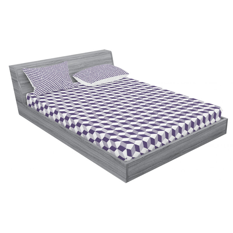 Microfiber Geometric Sheet Set, Full Sheet Set + Fitted Sheet + 2 Pillowcases