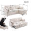3-In-1 Convertible Sofa Bed With Cup Holders, Pillows And Storage Pocket Pullout Sectional Daybed-1755175057