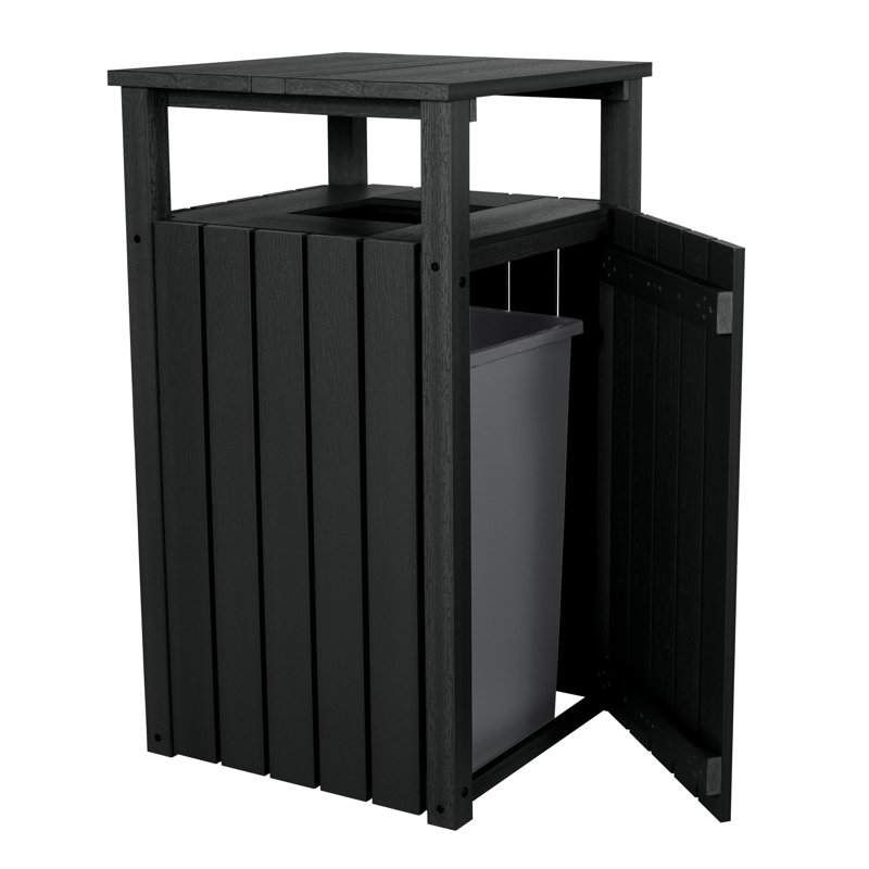 Poubelle à battant 40 gallons, Noir