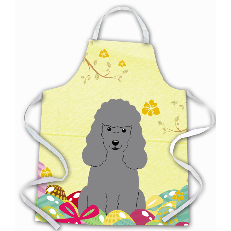 Tablier œufs de pâques, Jaune / Havane, Caniche