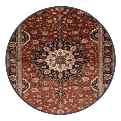 Machine Washable Persian Brown Area Rug