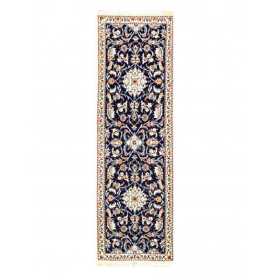One-of-a-Kind Rectangle 2' X 6'2'' Runner Wool & Silk Area Rug in Navy Blue