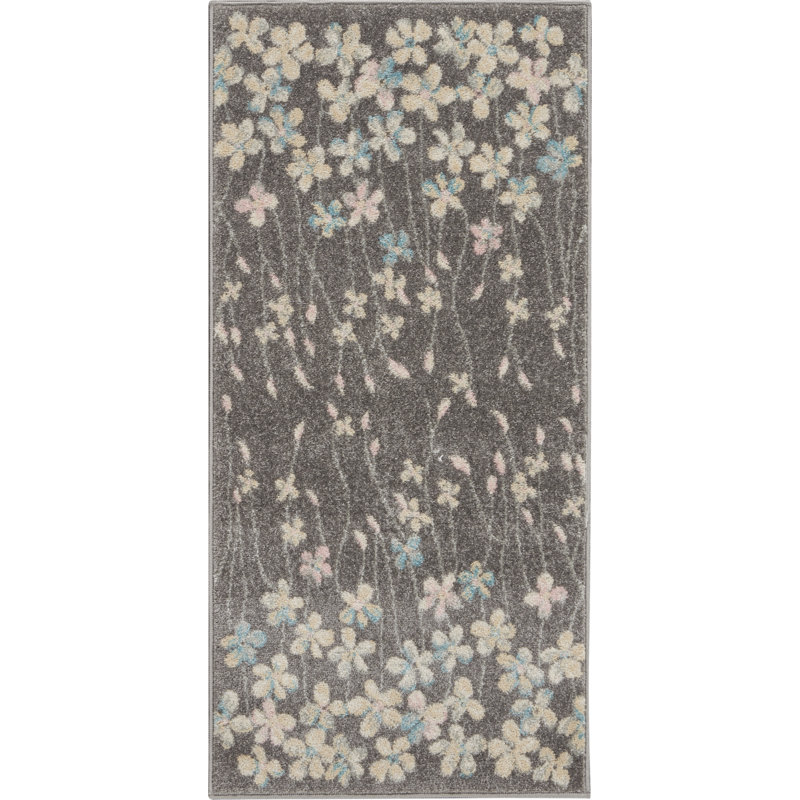 Floral Indoor Rug, Rectangle 2' x 4'