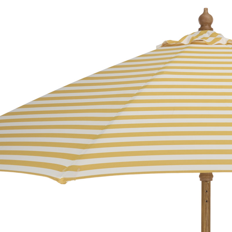 Parasol en bois Whisenant de 2,74 m, Rayures bleu marine