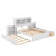 Lit plateforme double avec tablettes coulissantes, lit gigogne et tiroirs-221033744