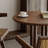 Nut-brown Round Solid Wood Dining Table-1786113545