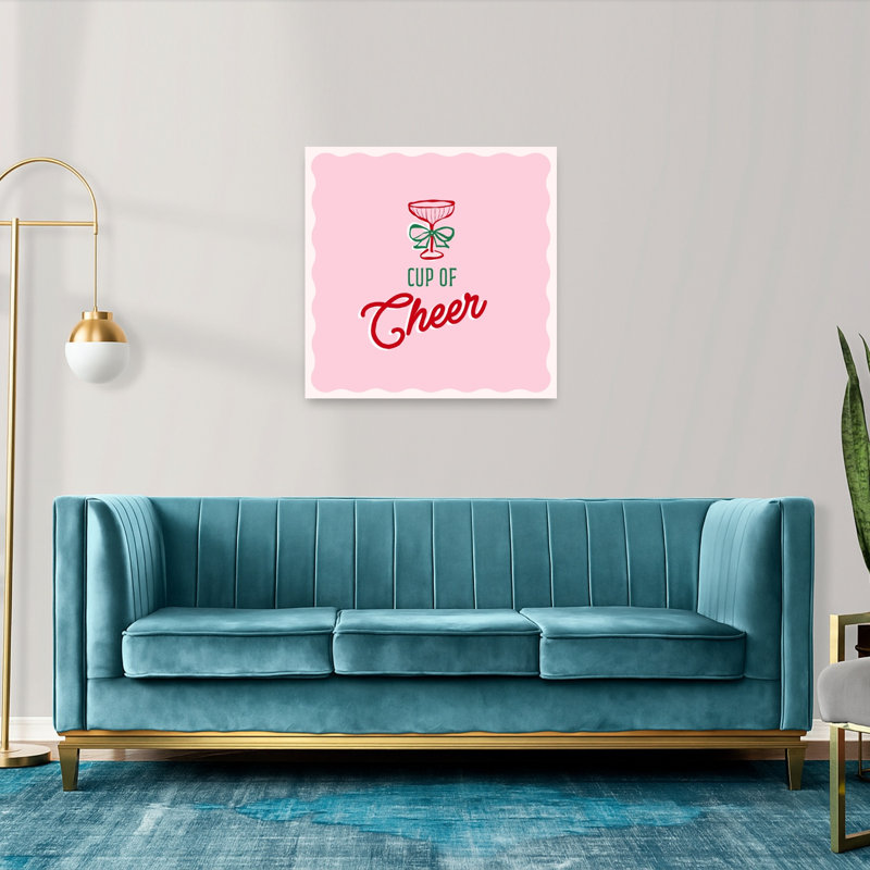 Impression d'art mural abstrait vintage élégant « Tasse de joie », H 36 po x l 36 po