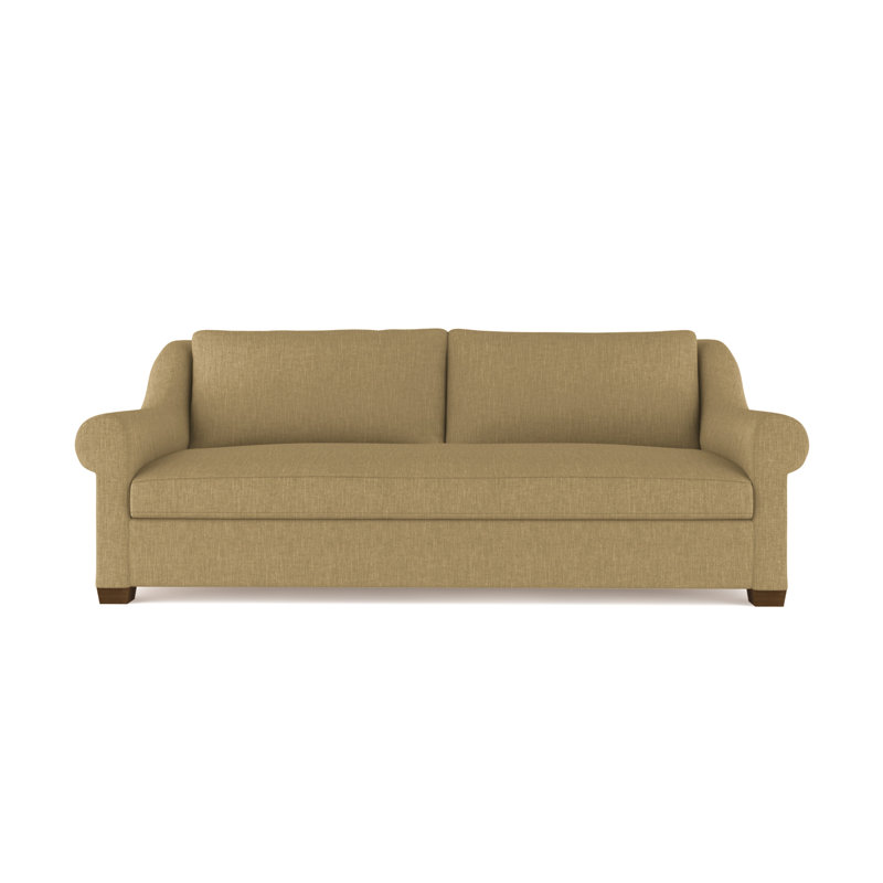 Canapé Thompson, H 32 po x l 84 po x P 41 po, Tapis massepain en lin à tissage carré, Patiné