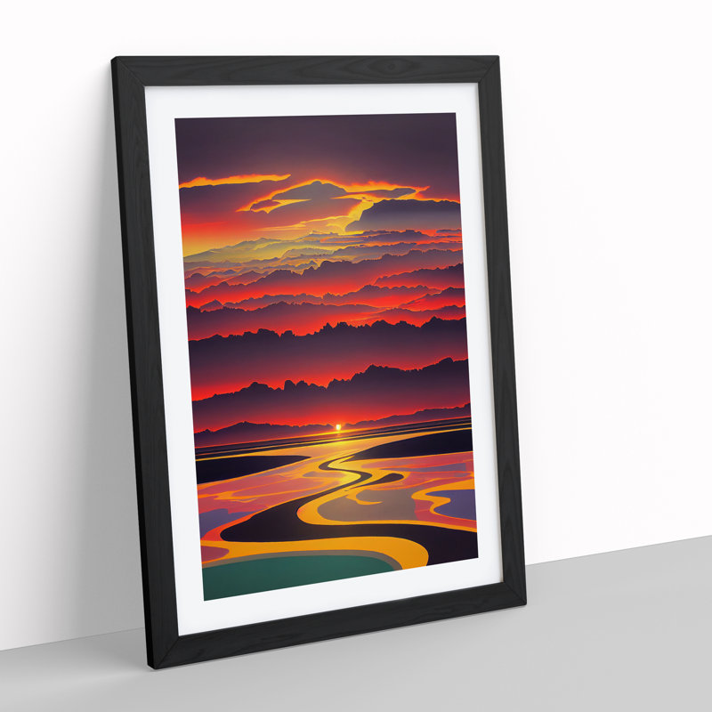 Exquisite Sunset View - Framed Print, Black, 64cm H x 46cm W x 2cm D