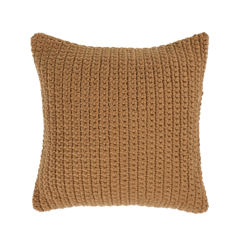 Prism Polyester Indoor/Outdoor Pillow Cover & Insert, 22"H x 22"W, Amber Yellow, Square