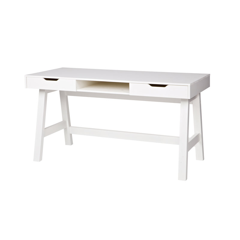 Nikki Solid Wood Solid Wood Writing Desk, White