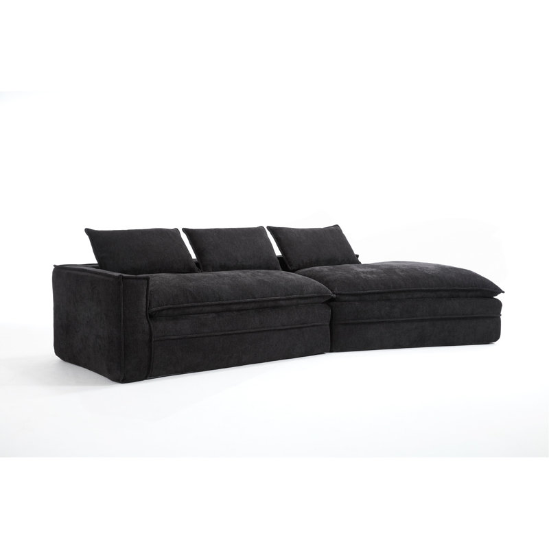 Canapé modulaire Modern, Tissu noir