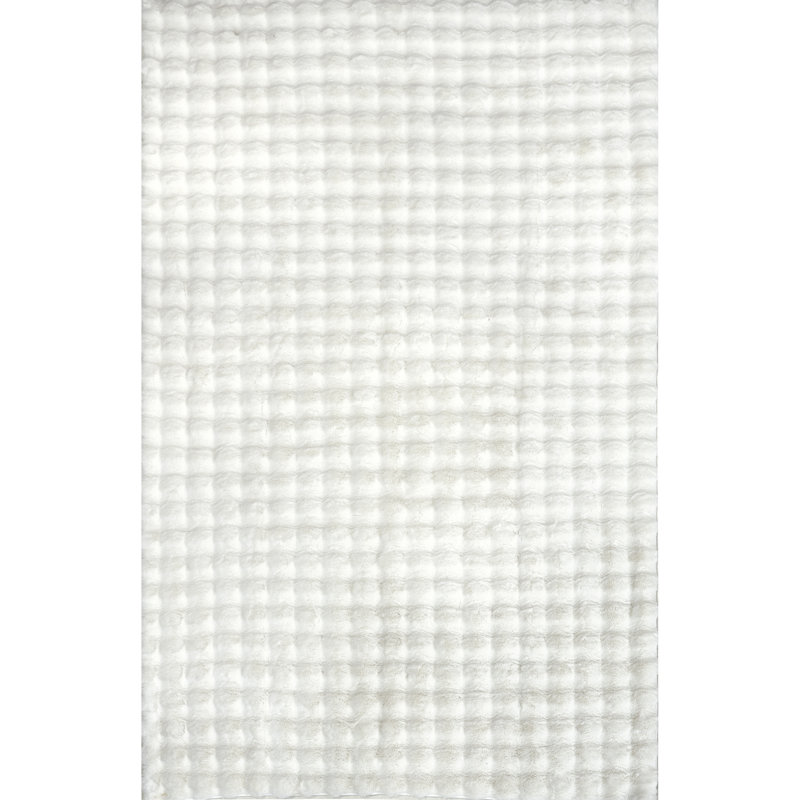 Jeni SuperiorWash Solid Faux Rabbit Machine Washable Area Rug, Rectangle 6' x 9'