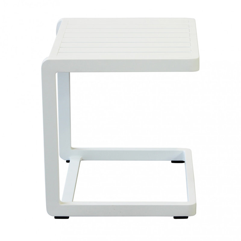 Monzell Rectangular Metal Outdoor Side Table , 40cm cm W 40cm cm D, White