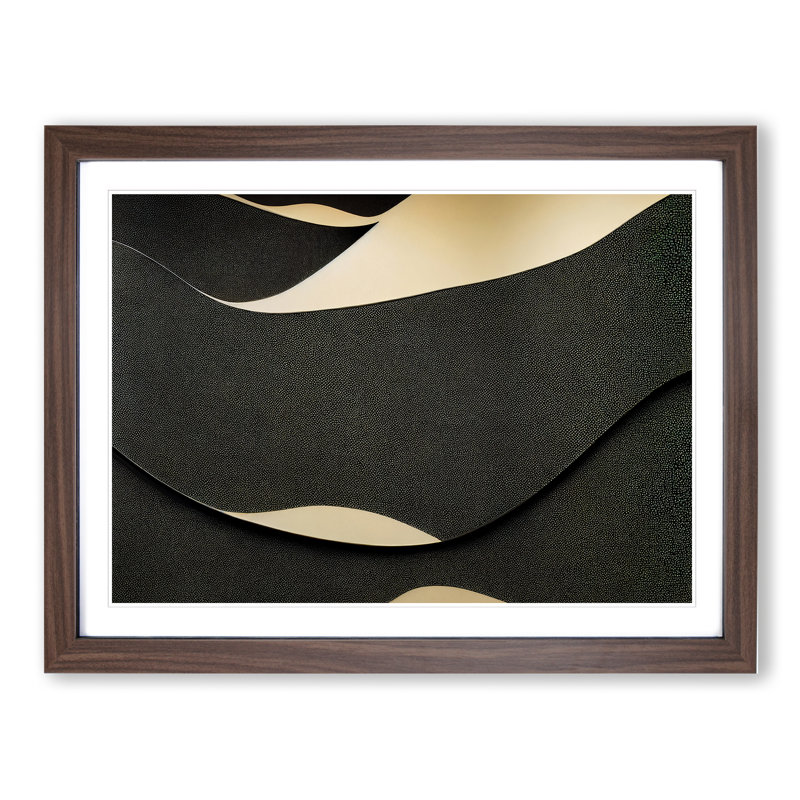 Swell Modern Abstract 1 Piece Single Picture Frame Wall Art, 34cm H x 46cm W, Walnut