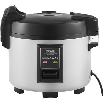 Cuiseur à riz professionnel, cuiseur à riz de 45 tasses, grand cuiseur à riz de 9,51 litres avec fonction chauffe-riz, cuve intérieure antiadhésive, cuisson rapide et maintien au chaud pendant 12 heures, comprenant un gobelet doseur et une spatule.